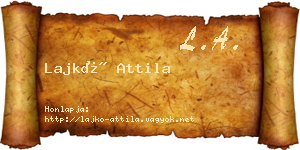 Lajkó Attila névjegykártya